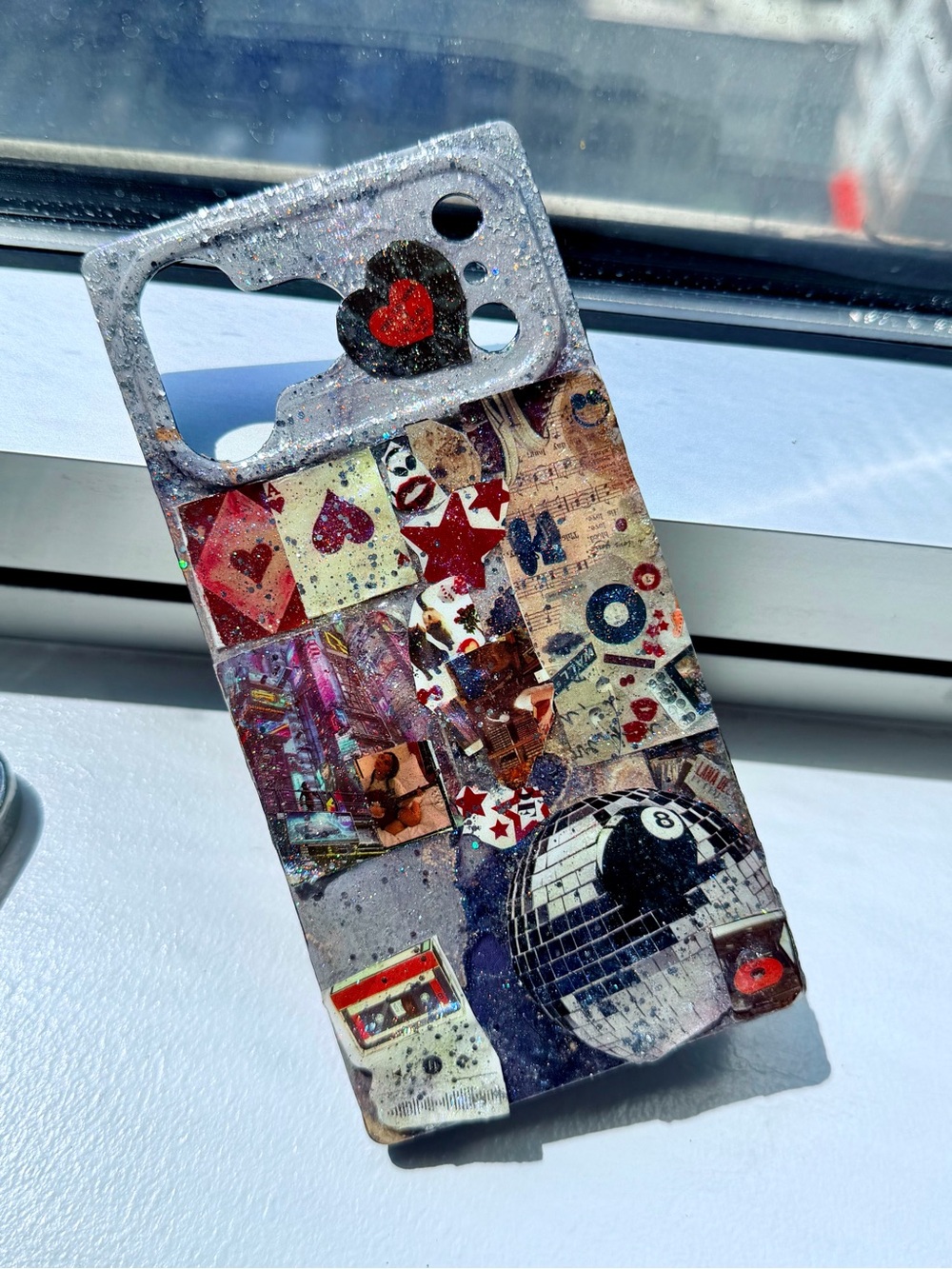 Custom Glitter Iphone 17 ProMax Collage Phone Case - Artistic Protective Cover